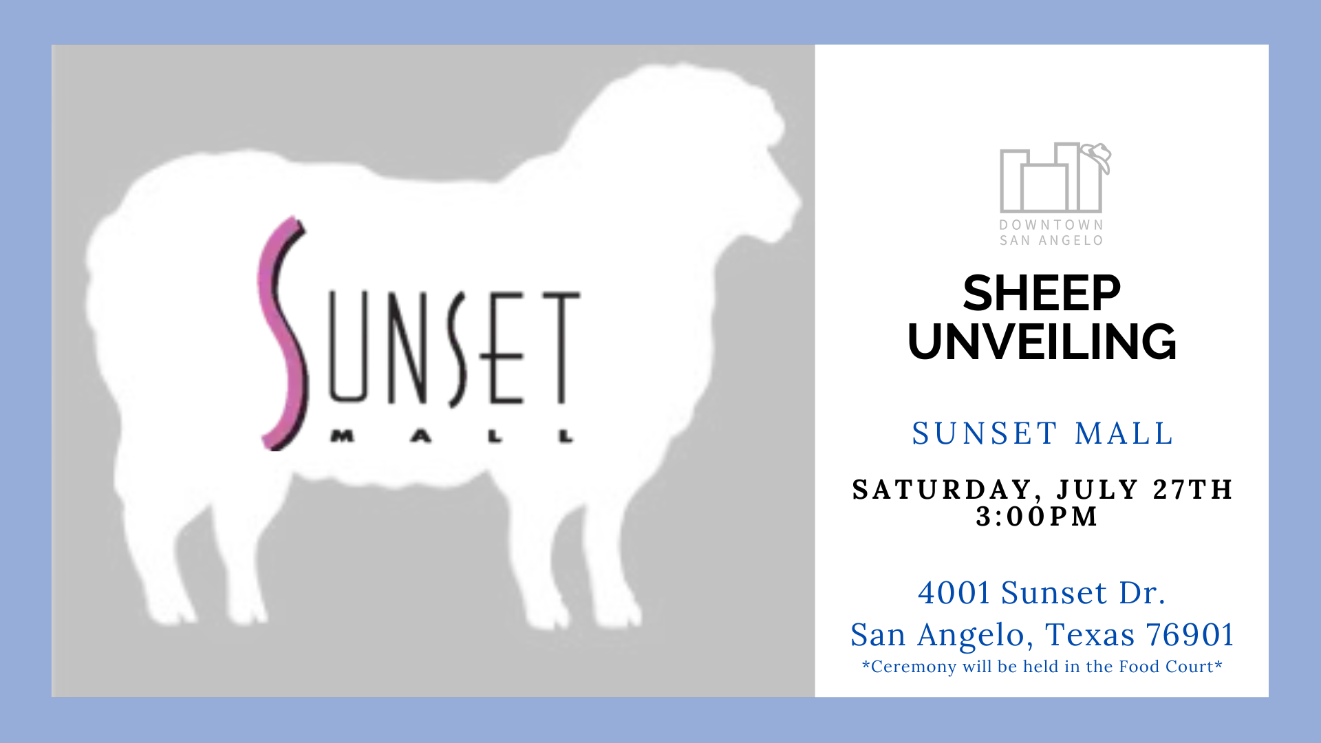 Sunset Mall sheep unveiling